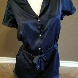 VICTORIA'S SECRET SATIN BUTTON-FRONT PAJAMA SLEEP